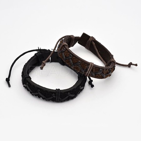 Adjustable Cord Bracelets X-BJEW-M117-13-1