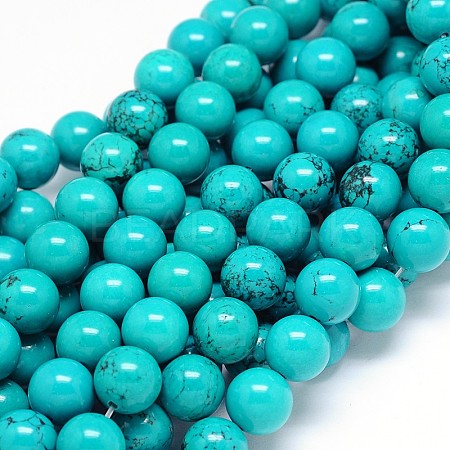 Natural Magnesite Round Bead Strands TURQ-E022-38B-12mm-1