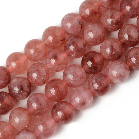 Natural Quartz Beads Strands G-T129-01-8mm-1