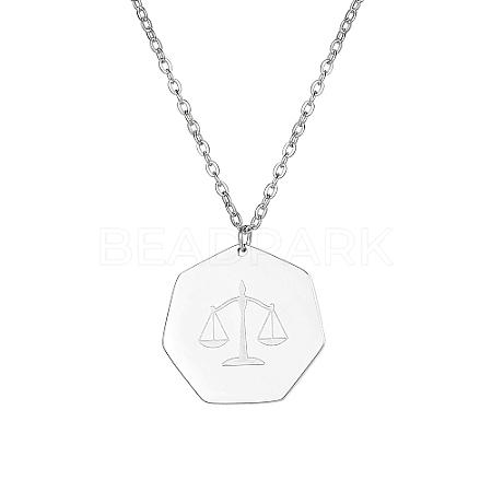 Constellation Libra Stainless Steel Pendant Necklaces for Women SK1865-2-1