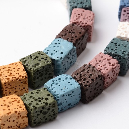 Dyed & Natural Lava Rock Bead Strands G-L435-01-8mm-1