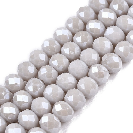 Electroplate Glass Beads Strands EGLA-A044-P6mm-A19-1