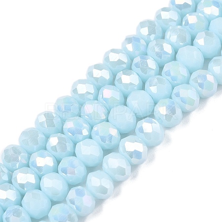 Electroplate Glass Beads Strands EGLA-A044-P6mm-B06-1
