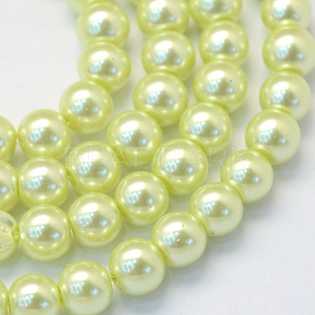 Baking Paint Pearlized Glass Pearl Round Bead Strands HY-Q330-8mm-46-1