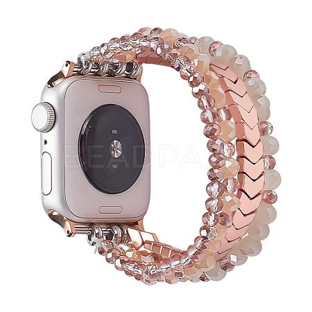 1Pc Fashion Non-Magnetic Synthetic Hematite Stretch Strap Connector Watch Band DIY-ME0001-49-1