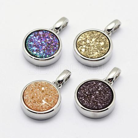 Natural Druzy Agate Charms G-G720-06P-1