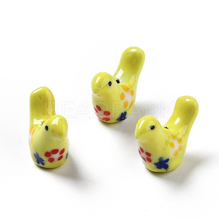 Handmade Printed Porcelain Beads X-PORC-F005-04E-1