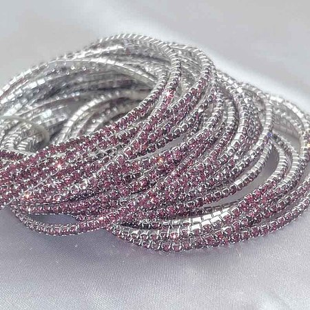 Brass Rhinestone Tennis Bracelets WG6EB7A-13-1