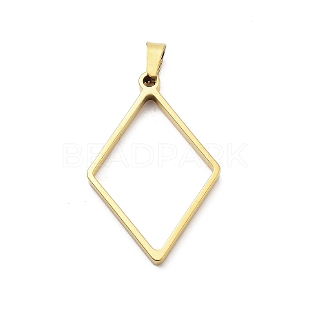 304 Stainless Steel Open Back Bezel Pendants STAS-Z091-05G-01-1