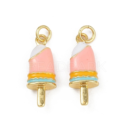 Brass Enamel Pendants KK-C093-25G-1