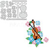 Violin & Flowers & Leaves Carbon Steel Cutting Dies Stencils DIY-WH0309-1281-1