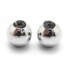 Rhodium Plated 925 Sterling Silver Stopper Beads STER-I016-106A-P-2