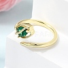 Brass Micro Pave Cubic Zirconia Cuff Open Rings for Women RJEW-L343-01G-03-3