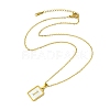 Ion Plating(IP) Rectangle with Initial Letter 304 Stainless Steel Pendant Necklace NJEW-R265-04G-I-3