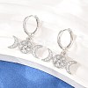 Brass Micro Pave Cubic Zirconia Hoop Dangle Earrings EJEW-G471-52P-3
