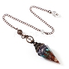 Gemstone & Resin Hexagonal Pointed Dowsing Pendulums PW-WG7D05E-16-1