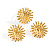 Stainless Steel Textured Flower Stud Earring & Ring Sets JX4934-3-2