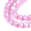 Anti-Tarnish Electroplate Bicone Glass Beads Strands EGLA-T021-4mm-16-12-3