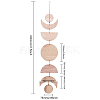 Moon Phase Wooden Pendant Decorations HJEW-WH0043-26A-2