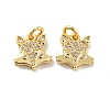 Fox Brass Micro Pave Clear Cubic Zirconia Charms KK-G425-10-2