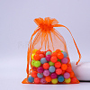 Rectangle Organza Drawstring Bags CON-PW0001-054B-14-1