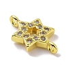 Real 18K Gold Plated Brass Micro Pave Cubic Zirconia Connector Charms KK-L209-047G-02-2