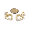 Wrapped Shell Pearl Beaded Dangle Stud Earrings EJEW-TA00206-3