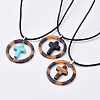 Natural & Synthetic Mixed Stone Pendant Necklaces NJEW-JN02487-M-1