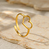 Heart 201 Stainless Steel Cuff Rings for Women FS-WG26F46-01-1