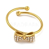 Bowknot 304 Stainless Steel Adjustable Ring for Women RJEW-U015-08G-2