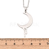 304 Stainless Steel Melting Moon Pendant Cable Chain Necklaces for Men Women NJEW-K308-01C-P-5