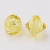 Faceted Bicone Transparent Acrylic Beads DBB6mm-90-2