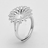 Adjustable 925 Sterling Silver Ring Components STER-K038-042P-1