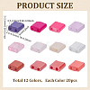 240Pcs 12 Colors 2-Hole Baking Paint Glass Seed Beads SEED-ME0001-10C-2