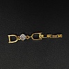Brass with Cubic Zirconia Fold Over Clasps ZIRC-WH0002-07C-1