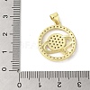 Rack Plating Brass Micro Pave Cubic Zirconia Pendants KK-C052-22G-3