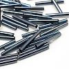 Plated Glass Bugle Beads SEED-R028-2x12-A01-1