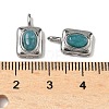 Dyed Natural White Jade Rectangle with Oval Charms STAS-L022-516P-05-3