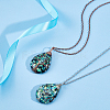 4Pcs 2 Colors Teardrop Pendant Necklaces Set NJEW-BC0001-04-4