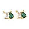Brass Pave Cubic Zirconia Charms CU-CBA6A75-03G-12-1