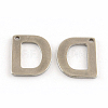 201 Stainless Steel Letter Charms STAS-S036-04-1
