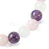 8mm Natural Rose Quartz & Quartz Crystal & Amethyst Round Beaded Stretch Bracelets BJEW-JB10738-02-4