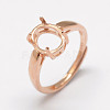 Adjustable 925 Sterling Silver Solitaire Ring Settings STER-P033-17RG-1