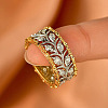 Brass Micro Pave Clear Cubic Zirconia Finger Rings FS-WG88BF1-03-3