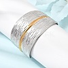 Two Tone 304 Stainless Steel Cuff Bangles SA-CBA90C5-02A-PG-3