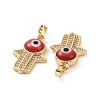 Brass Micro Pave Cubic Zirconia Pendants ZIRC-F136-02G-01-3
