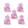 Transparent Resin Bowknot Kitten Decoden Cabochons RESI-M045-07B-1