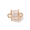 Brass Connector Charms with Glass KK-B100-074G-01-2