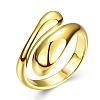 Real 18K Gold Plated Adjustable Brass Finger Rings for Women RJEW-BB07574-A-1