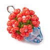 Beaded Flower Potted Charms PALLOY-MZ00446-01-3